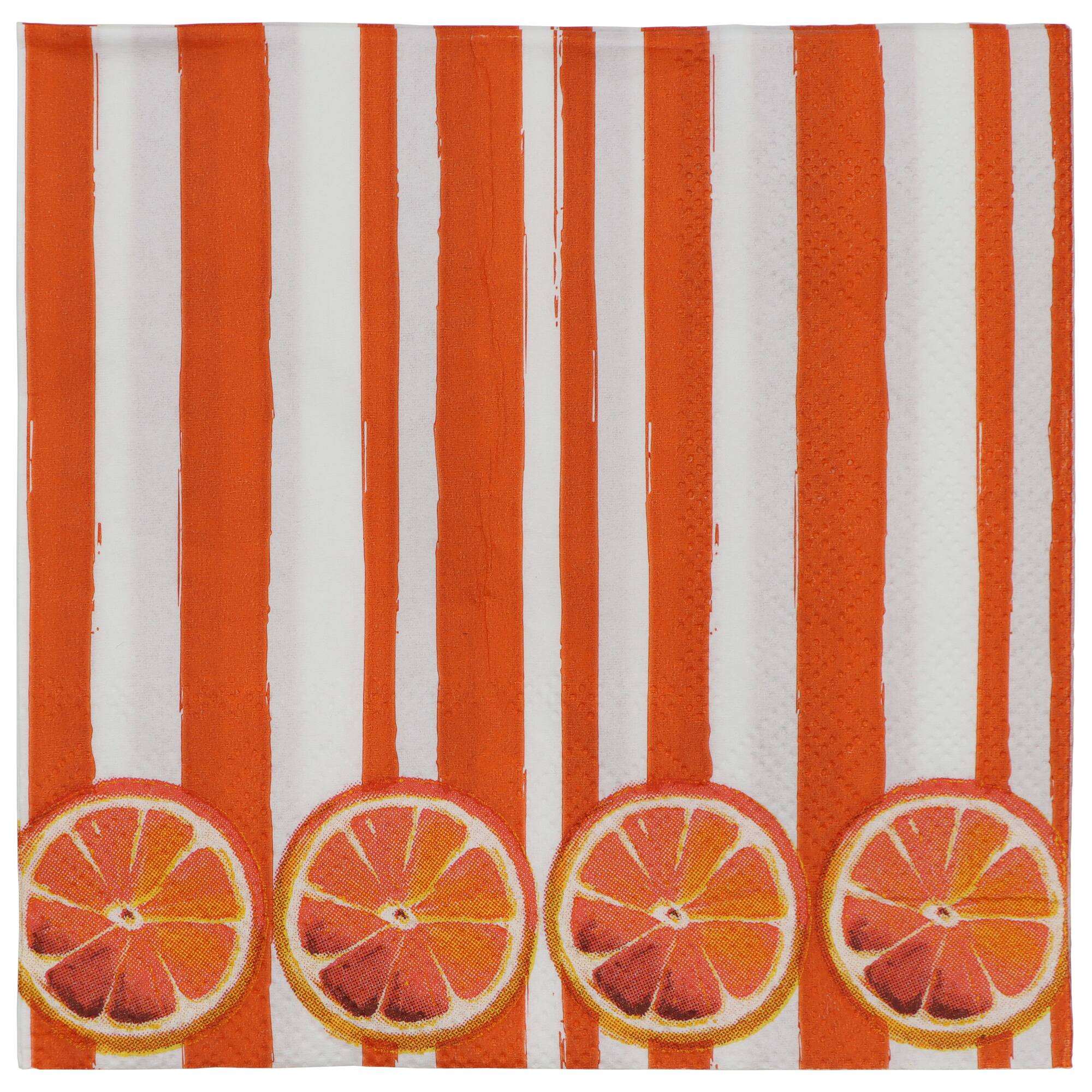 Citrus Kitchen Orange Stripes Paper Beverage Napkins, 20ct. by Celebrate It™